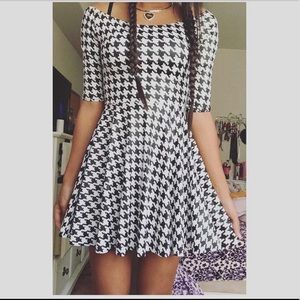 Black Milk Clothing Houndstooth Skater Dress